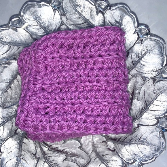 HAND CRAFTED Crocheted Colorful 100% Cotton All Purpose Dish or Wash Cloth - Picture 3 of 5